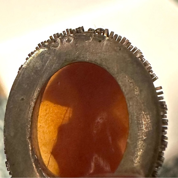 Giuseppe Mandile 800 Silver Shell Cameo Charm Pendant Vintage Estate Jewelry - Picture 5 of 6